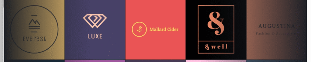 sample logos from shopify's hatchful.